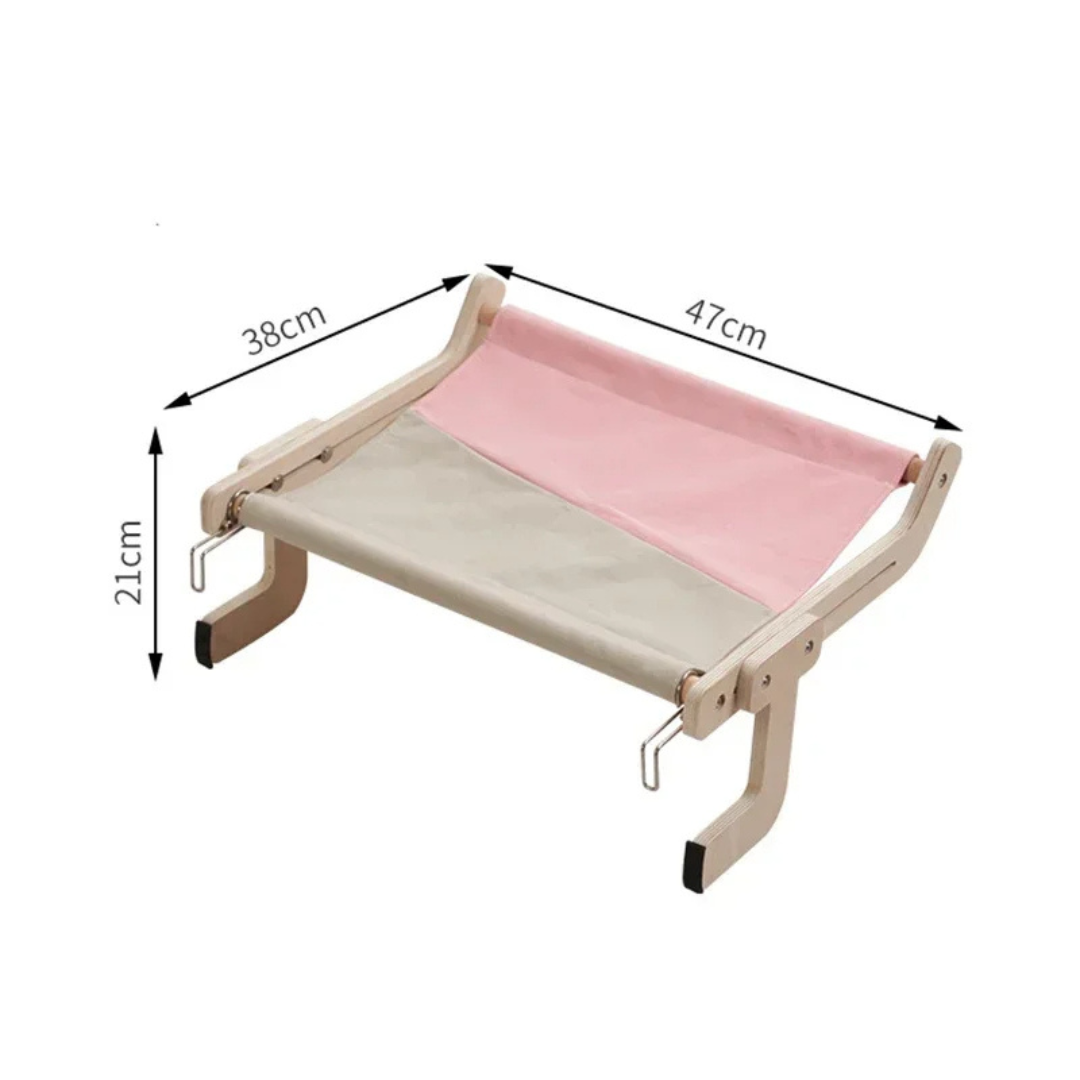 Cama Suspensa Rede Para Gatos -  Montagem em Madeira