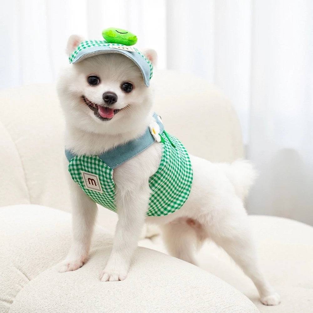 Kit Peitoral com Guia e  Boné para Passeios para Cães e Gatos