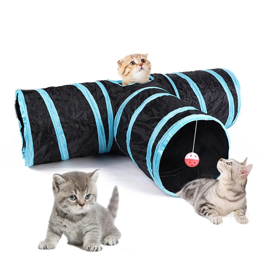 Túnel Dobrável para Gatos com Brinquedos Interativos - imagem 10