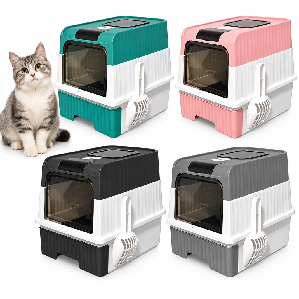 Caixa de Areia Fechada Antiodor com UV Sanitizante e Filtro Carvão para Gato SmartClean
