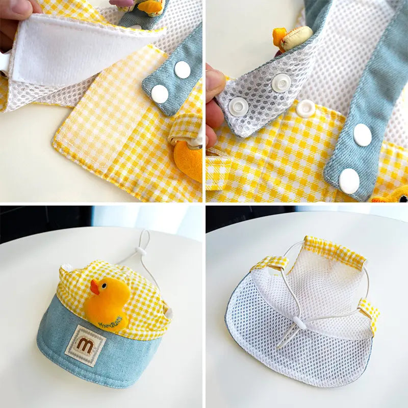 Kit Peitoral com Guia e  Boné para Passeios para Cães e Gatos