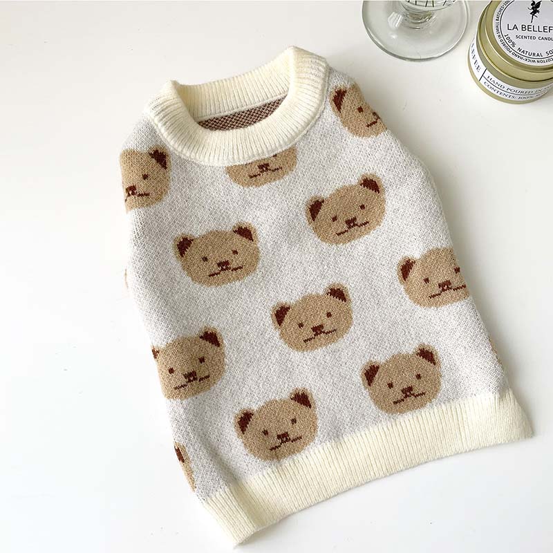Suéter Pet de Algodão - CuteTeddy™ Azul e Branco