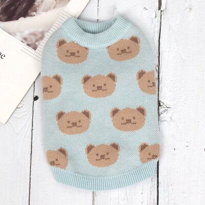 Suéter Pet de Algodão - CuteTeddy™ Azul e Branco