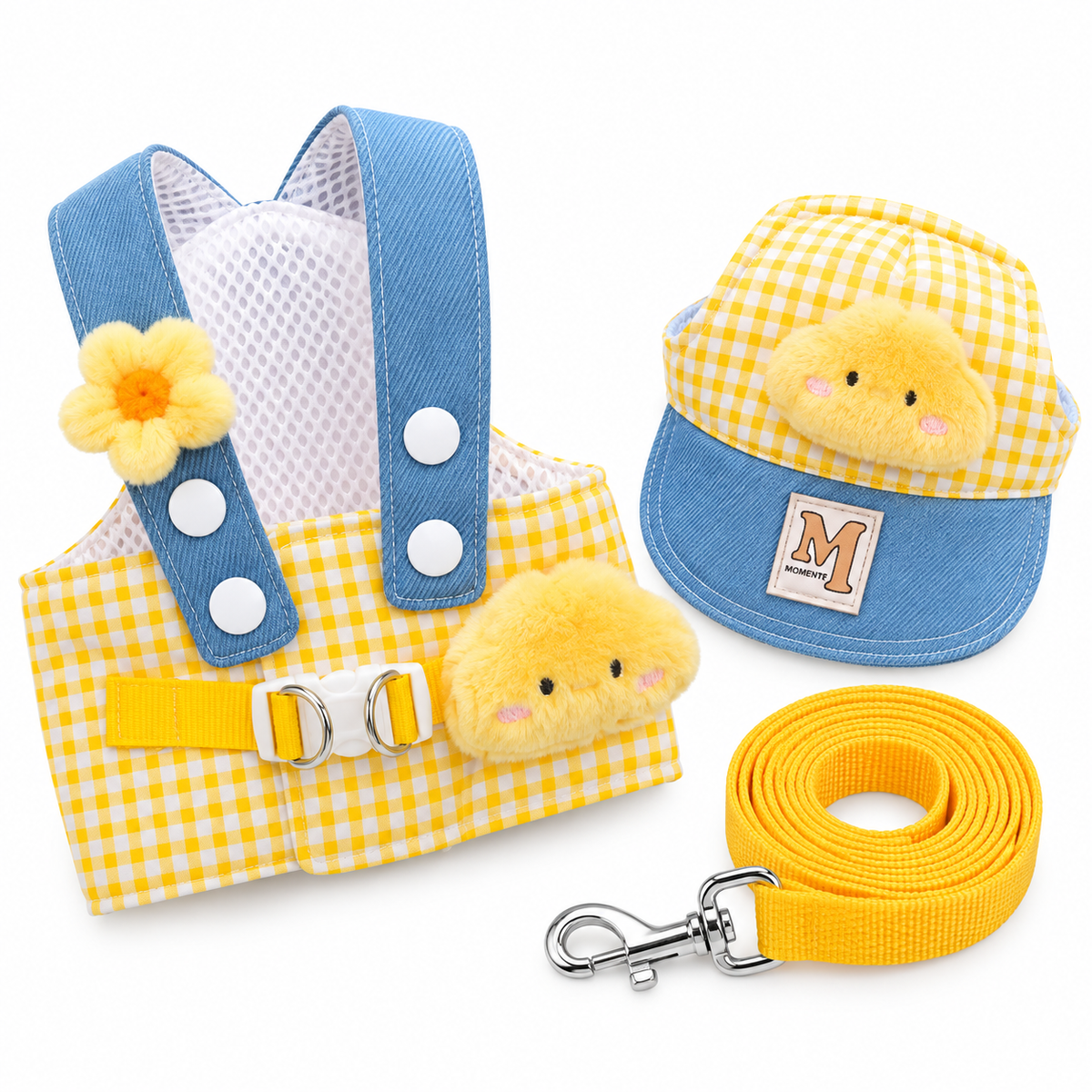 Kit Peitoral com Guia e  Boné para Passeios para Cães e Gatos