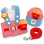 Kit Peitoral com Guia e  Boné para Passeios para Cães e Gatos