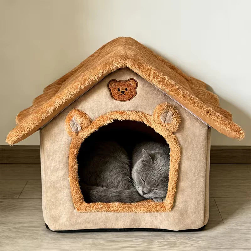 Cama Casinha Toca de Pelúcia  – Snouty™ + BRINDE: Cobertor Pet Magic™