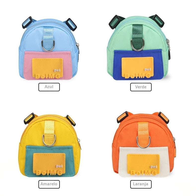 Mochila Pet com Peitoral e Guia Para Animais - Conforto e Praticidade para Passeios