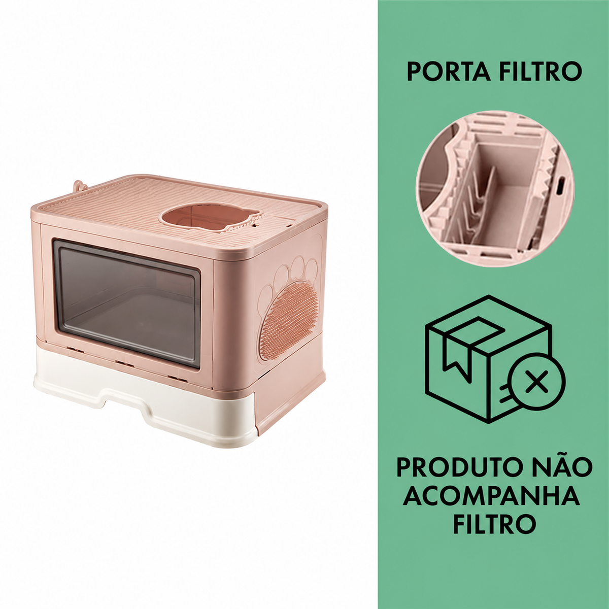 Caixa de Areia Premium Fechada com Entrada Superior e Arranhador – Snouty™