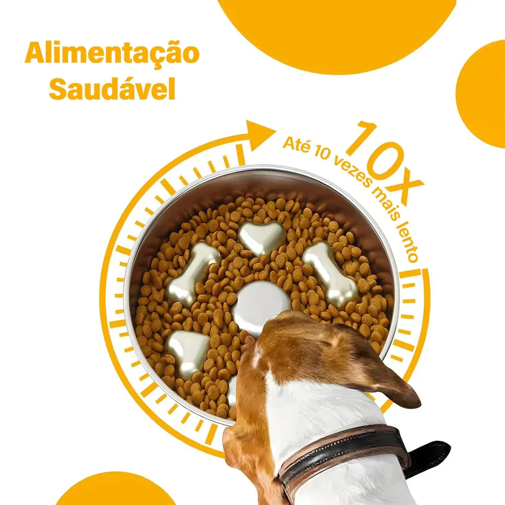 Comedouro Lento 2 em 1 para Cães – Alimentação Segura e Saudável