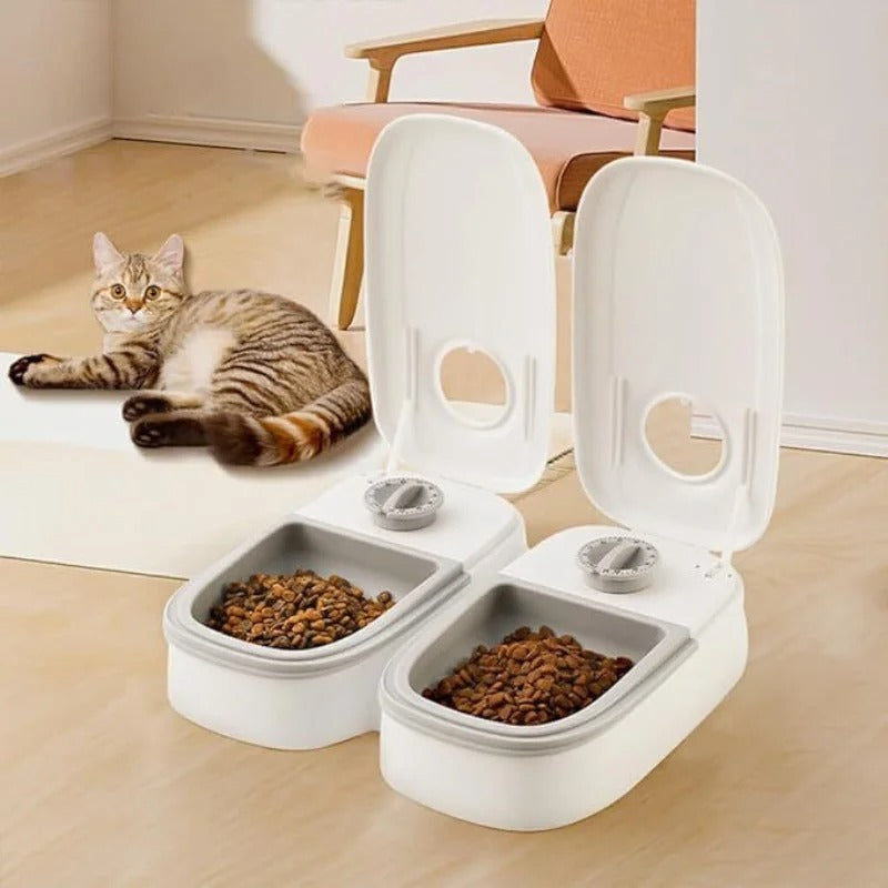 Comedouro Inteligente Duplo com Temporizador PetTime para Gato