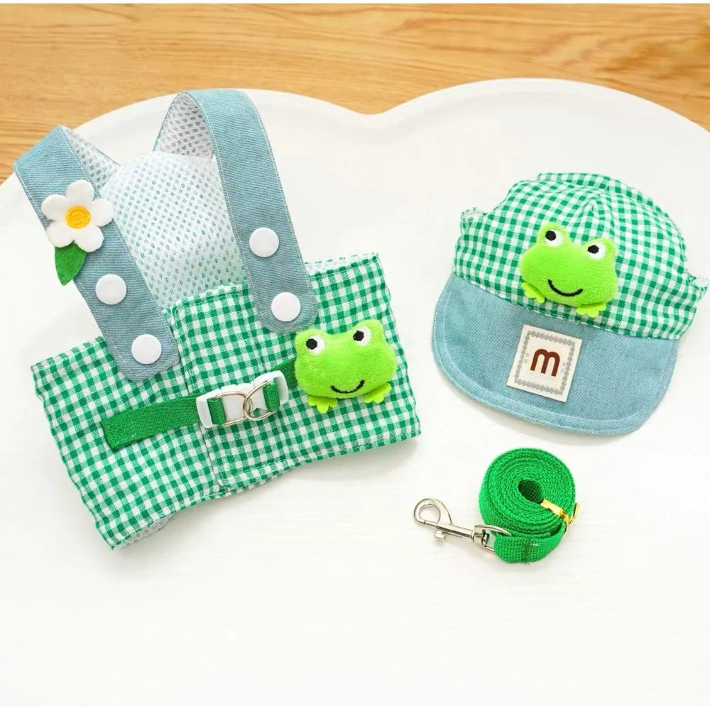 Kit Peitoral com Guia e  Boné para Passeios para Cães e Gatos